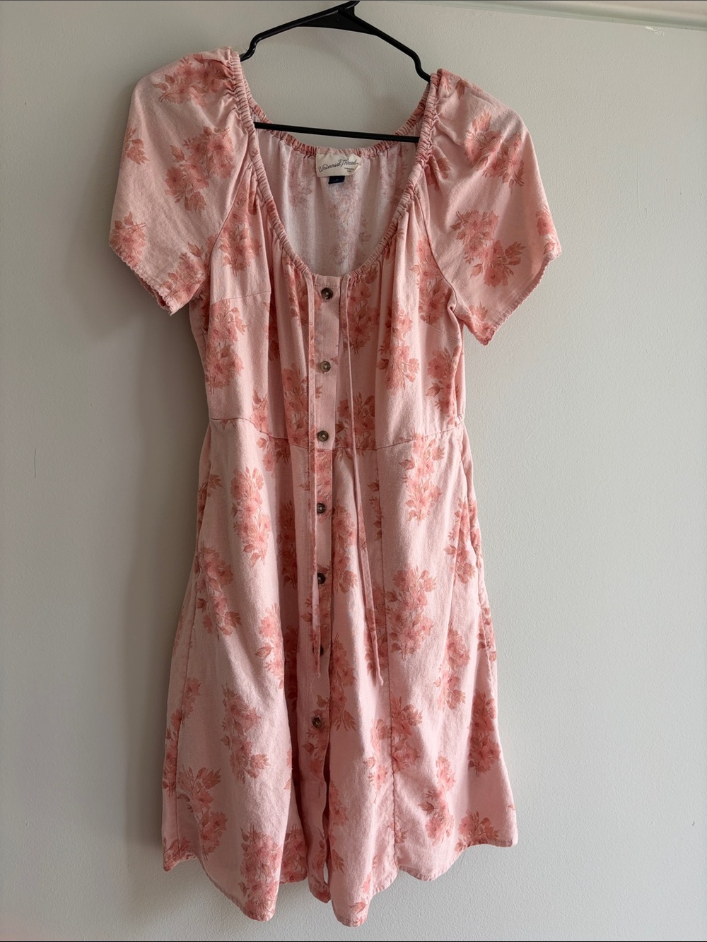 Universal Thread Pink Floral Button-Front Mini Dress